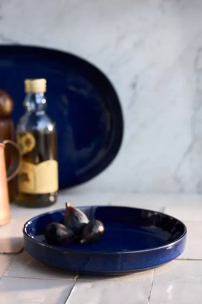 Anthropologie The Rowen Portuguese Stoneware Low Bowls, Set Of 4 In Blue