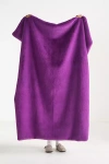 Anthropologie The Sophie Faux-fur Throw Blanket In Purple