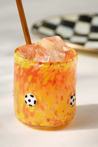 Anthropologie The Sports Icon Juice Glass In Orange