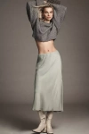 Anthropologie The Tilda Midi Slip Skirt By  In Green