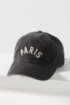 Anthropologie The Wanderlust Paris Baseball Cap In Black