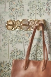 Anthropologie Thea Floral Solid Brass Hook Rack