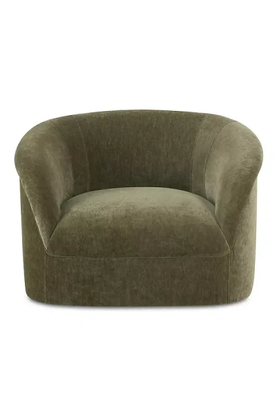 Anthropologie Thora Velvet Lounge Chair In Green