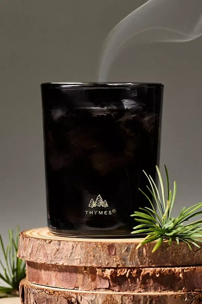 Anthropologie Thymes Woody Noir Woods Boxed Glass Candle In Black