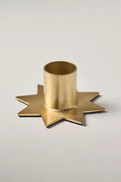Anthropologie Tia Icon Candleholder In Gold