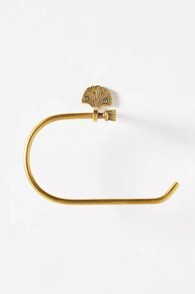 Anthropologie Tibetan Fan Toilet Roll Holder In Gold