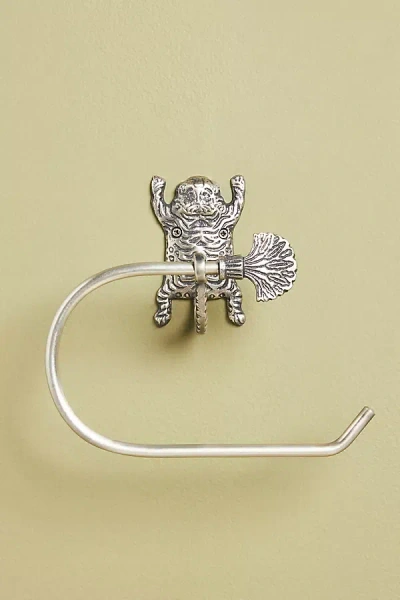 Anthropologie Tibetan Tiger Toilet Paper Holder In Silver