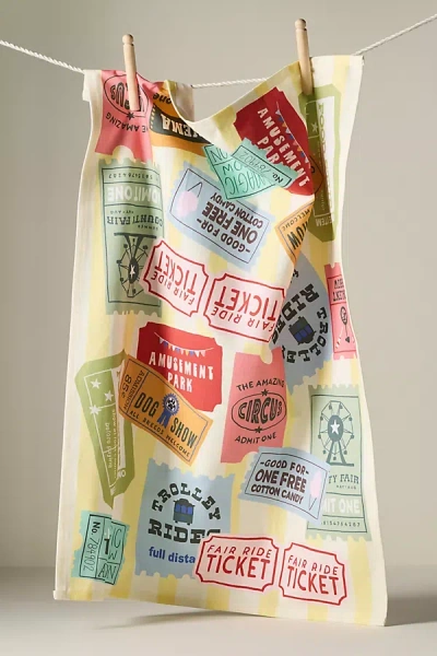 Anthropologie Ticket Dish Towel In Multi