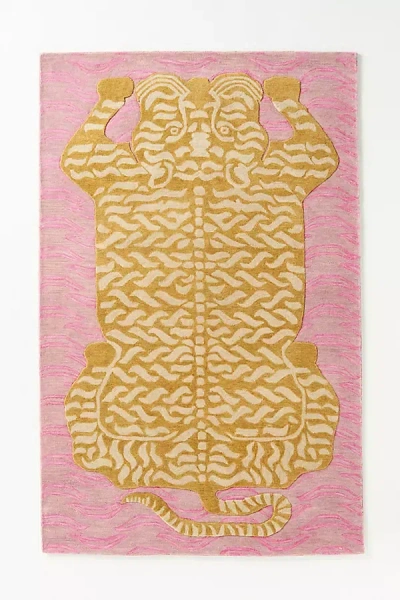 Anthropologie Tiger Hand-tufted Wool Rug In Brown