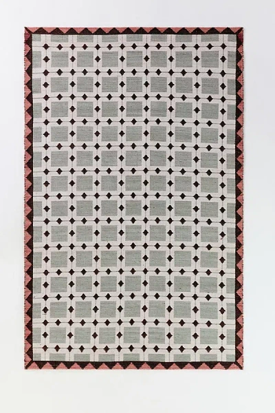 Anthropologie Tile Grid Indoor/outdoor Rug In Multi