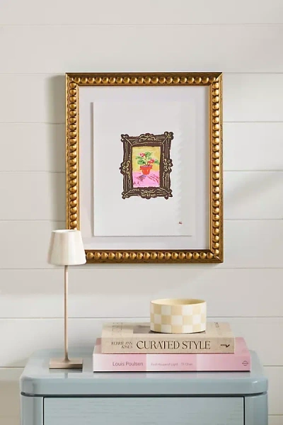 Anthropologie Tiny Geranium Wall Art In Gold
