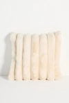 Anthropologie Tipped Puffer Faux-fur Pillow In Neutral