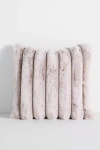 Anthropologie Tipped Puffer Faux-fur Pillow In Nude