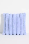Anthropologie Tipped Puffer Faux-fur Pillow In Purple