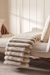 Anthropologie Tipped Puffer Faux-fur Throw Blanket In Neutral