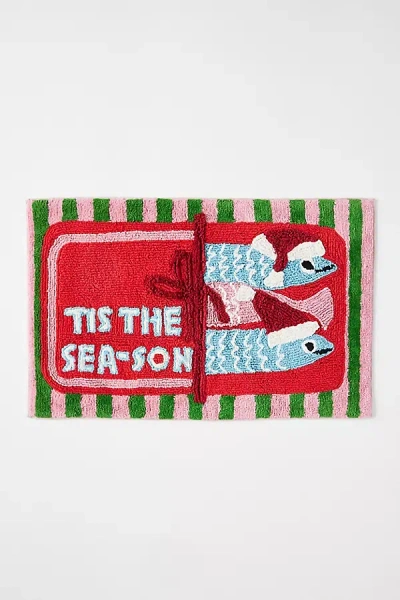 Anthropologie Tis The Season Tufted Bath Mat In Multi