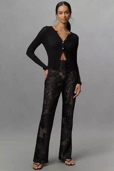 Anthropologie Tnd Fleur Noir Sheer Lace Pants In Black