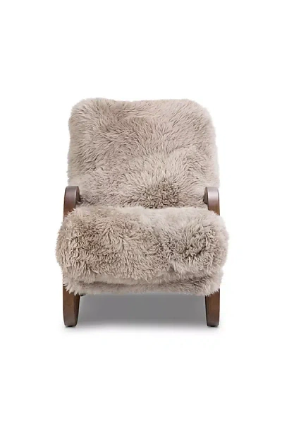 Anthropologie Tobin Upholstered Wool Fur Accent Chair In Neutral