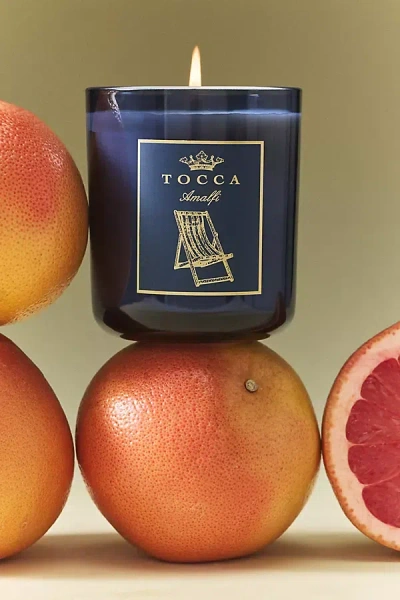 Anthropologie Tocca Fruity Amalfi Boxed Glass Candle In Blue