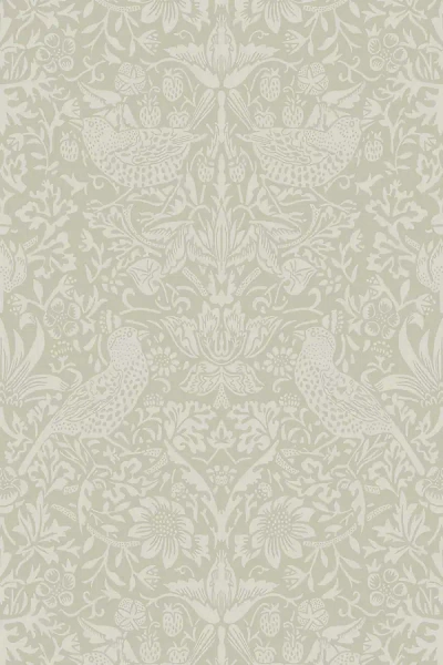 Anthropologie Tonal Bird Garden Vintage Peel-and-stick Wallpaper In Multi