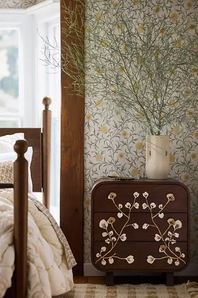 Anthropologie Toulouse Bone Inlay Three-drawer Dresser In Brown