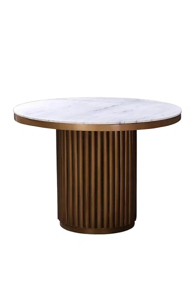 Anthropologie Tower Fluted 42" Round Marble Dining Table