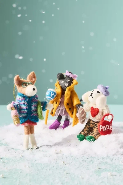 Anthropologie Travel Animal Felt Ornament In Multi