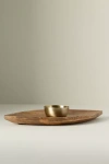 Anthropologie Tropical Hardwood Chip & Dip Platter In Brown