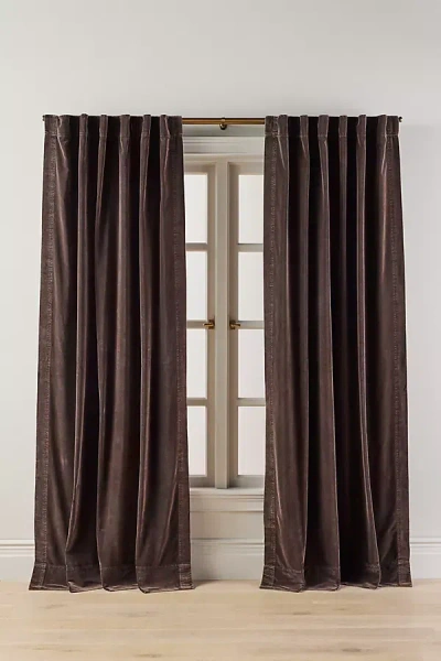 Anthropologie Trova Velvet Curtain In Brown