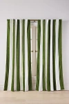 Anthropologie Trova Velvet Pieced Striped Curtain In Green