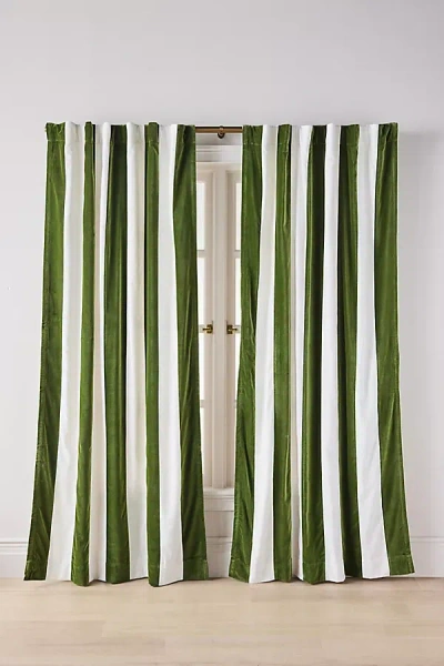 Anthropologie Trova Velvet Pieced Striped Curtain