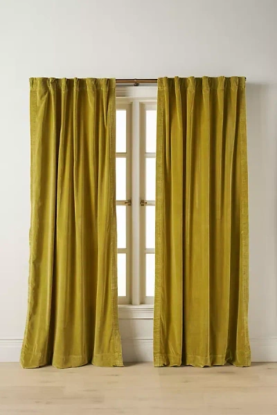 Anthropologie Trova Washed Velvet Curtain