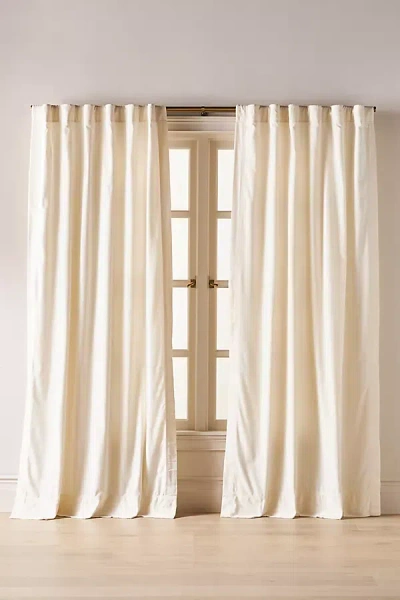 Anthropologie Trova Washed Velvet Curtain In Neutral