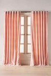 Anthropologie Trova Washed Velvet Curtain In Pink