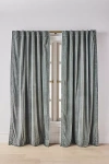 Anthropologie Trova Washed Velvet Curtain In Blue