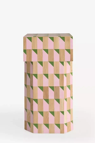 Anthropologie Trudy Wood Side Table In Pink