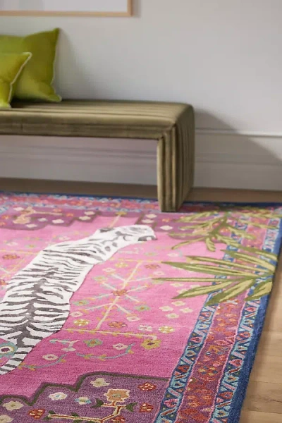 Anthropologie Tufted Bengal Rug In Pink