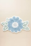 Anthropologie Tufted Bouquet Bath Mat In Blue