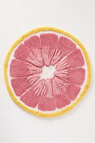 Anthropologie Tufted Icon Cotton Bath Mat In Orange