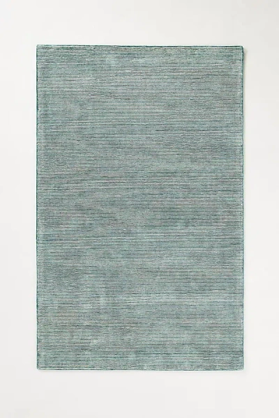 Anthropologie Tufted Lucy Striped Rug In Blue