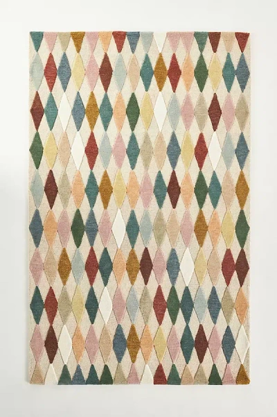 Anthropologie Tufted Wool Diamond Delfina Rug In Multi