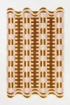 Anthropologie Tufted Wool Geometric Scalloped Rug In Multi