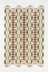 Anthropologie Tufted Wool Geometric Scalloped Rug