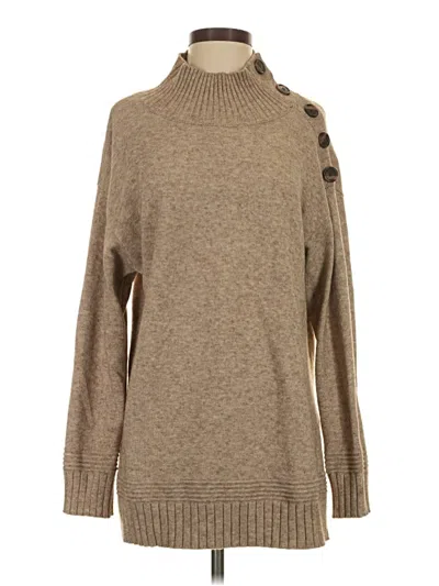 Pre-owned Anthropologie Turtleneck Sweater In Tan