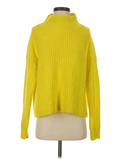 Pre-owned Anthropologie Turtleneck Sweater In Yellow