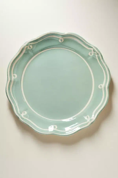 Anthropologie Twirl Melamine Dinner Plates, Set Of 4 In Green