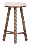 Anthropologie Twist Linen Counter Stool In Brown