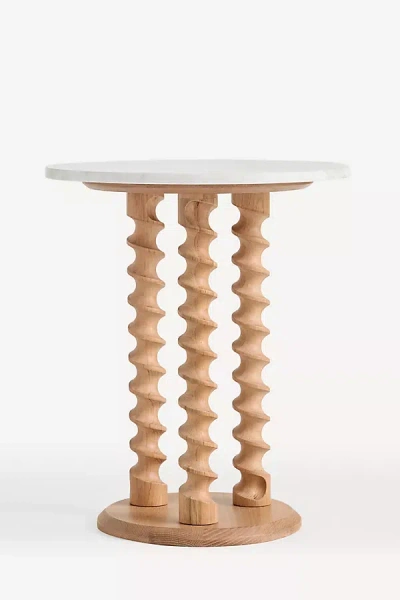 Anthropologie Tybee Marble Side Table In Brown