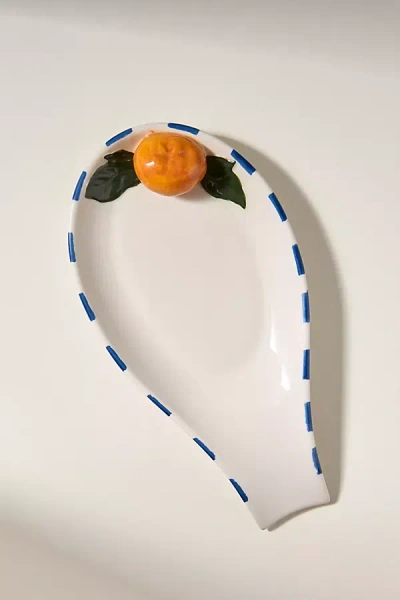 Anthropologie Valencia Stoneware Spoon Rest In White