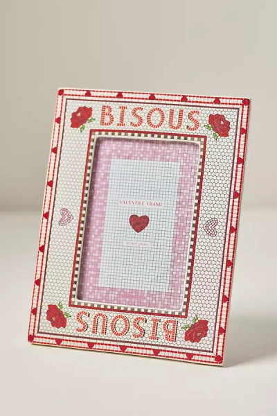 Anthropologie Valentile Round Picture Frame In Pink